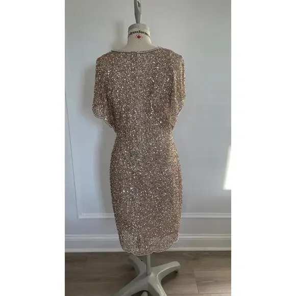 Adrianna Papell - Sequin Embellished Cocktail Dress - Size 14 - Picture 5 of 11